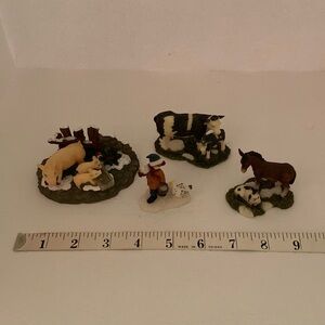 Vintage O’Well Snow Village Animals & Child Accessories 4 Pieces Christmas